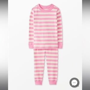 Hanna Andersson striped pajamas in fondant pink
